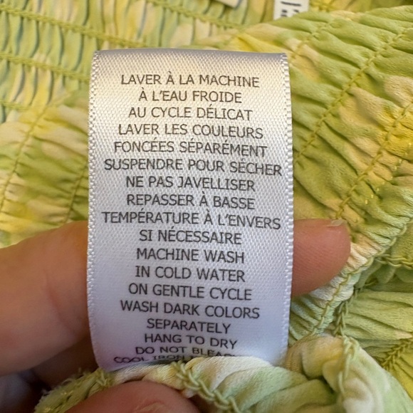 Simons Twik Sustainable Ruched Coquette Daisy Mint Long Sleeve Crop Top Small - Picture 7 of 10